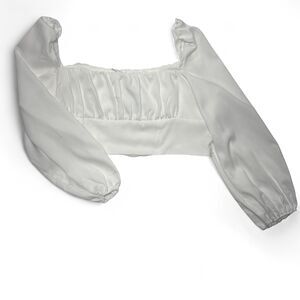 Princess Polly Cropped White Balloon Sleeve Blouse | NWT | Size 20